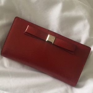 Red Kate Spade bow wallet